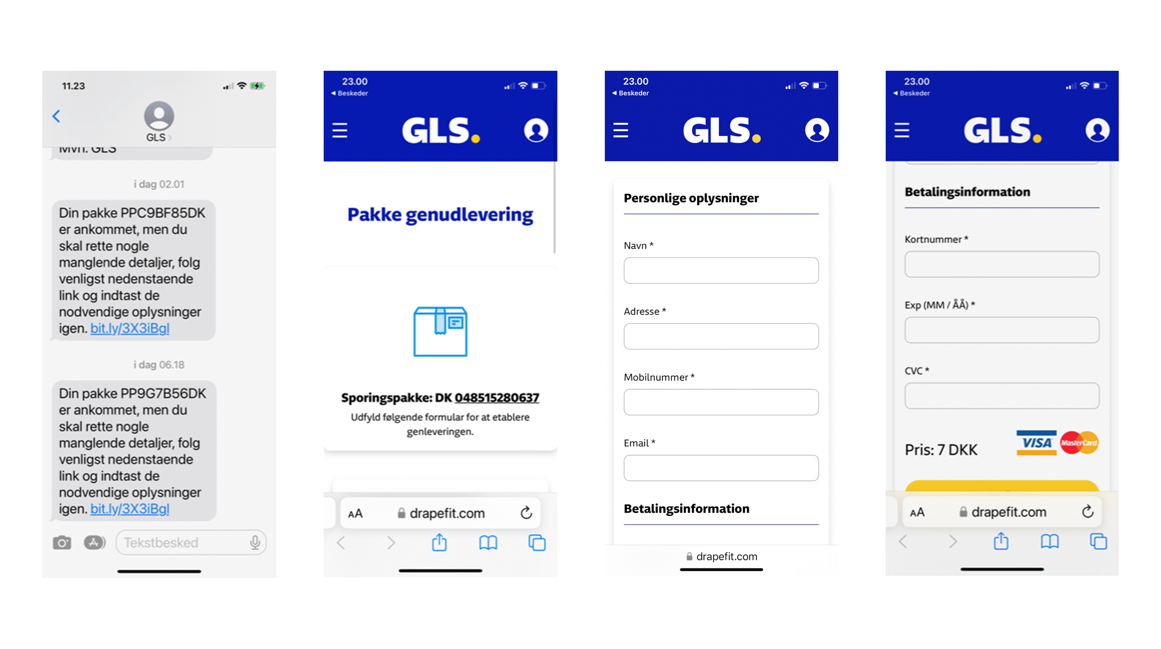 Phishing eksempel GLS