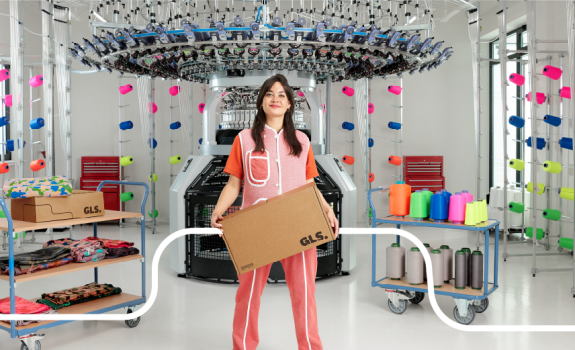 girl haging a parcel