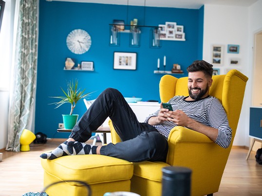 relaxed guy checking on his shipment
