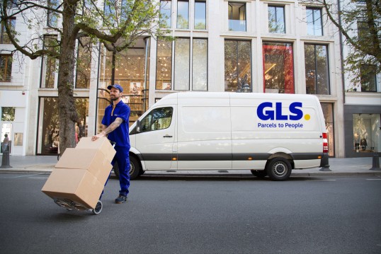 A GLS truck on the road