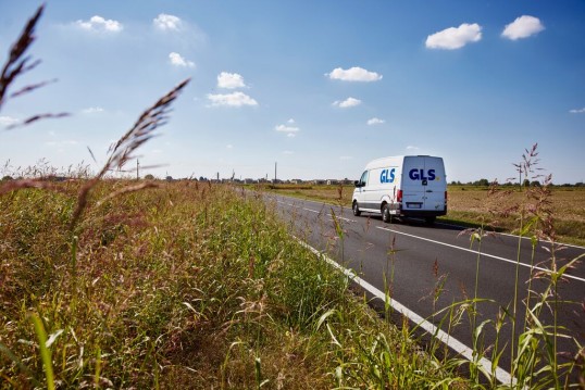 GLS delivery van in nature