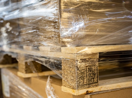 Pallets in een GLS-depot