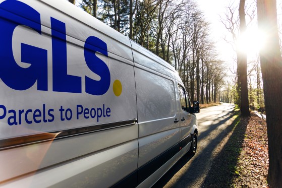 GLS delivery van driving 